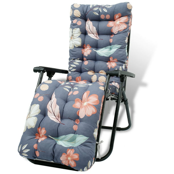 120x50cm Soft Thick Garden Seat Cushions Sun Lounger Recliner Cushion for Indoor Outdoor Travel Holiday Beach Garden High Back Chair Cushion Navy